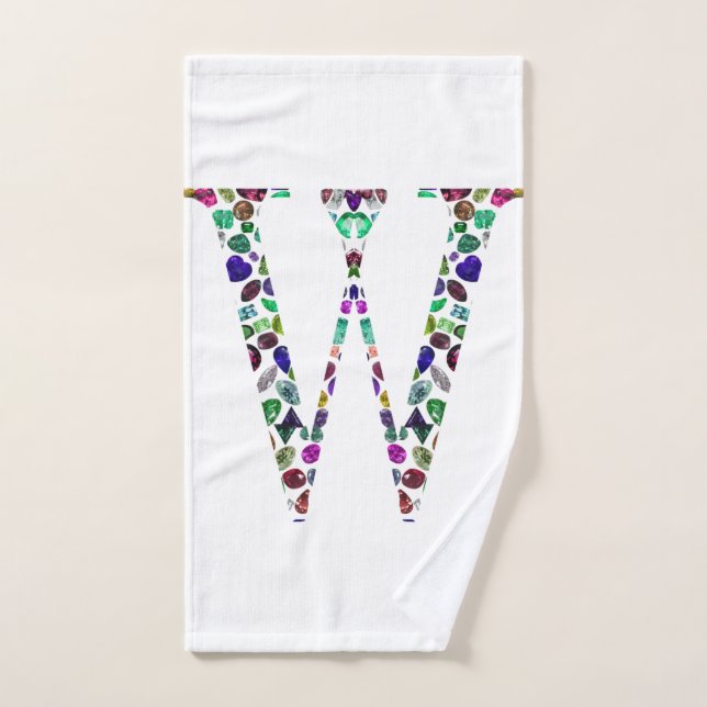 Initial Letter W Gemstone Design Handtuch (Handtuch)