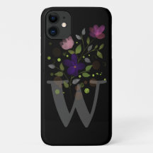 Initial Letter W Plus floral Design