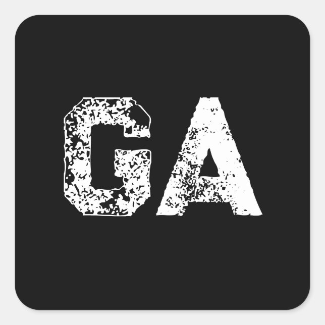 Initial Letters Monogram Black White Plain Simple Quadratischer Aufkleber (Vorderseite)