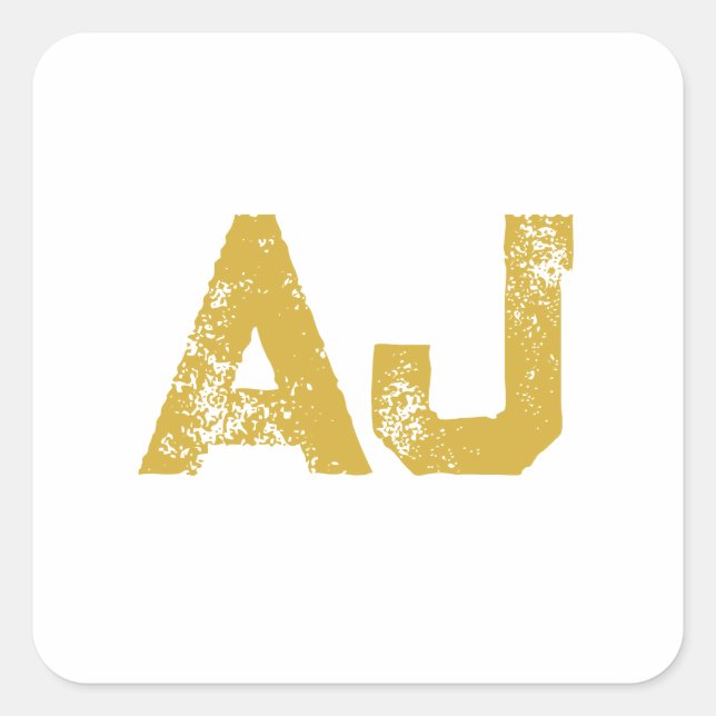 Initial Letters Monogram Gold Color Plain Simple Quadratischer Aufkleber (Vorderseite)