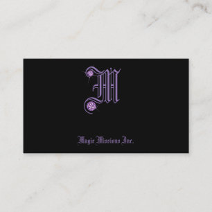 Initial M Lila Kristall Jewelers Business Card Visitenkarte