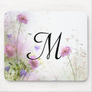 Initial-Maus-Pad der Lavender Wild Blume Mousepad
