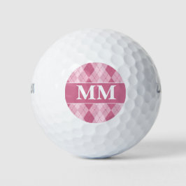 Initial Mauve und White Monogram Golfball
