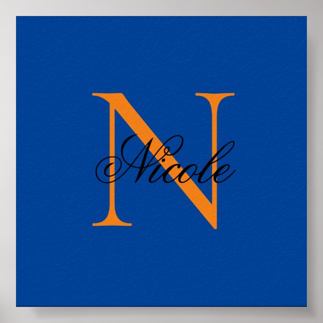 Initial Mit Monogramm handgeschriebener Eigenname  Poster (Vorne)