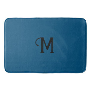 Initial Monogram Agate Blue Jewel Tone Solid Color Badematte