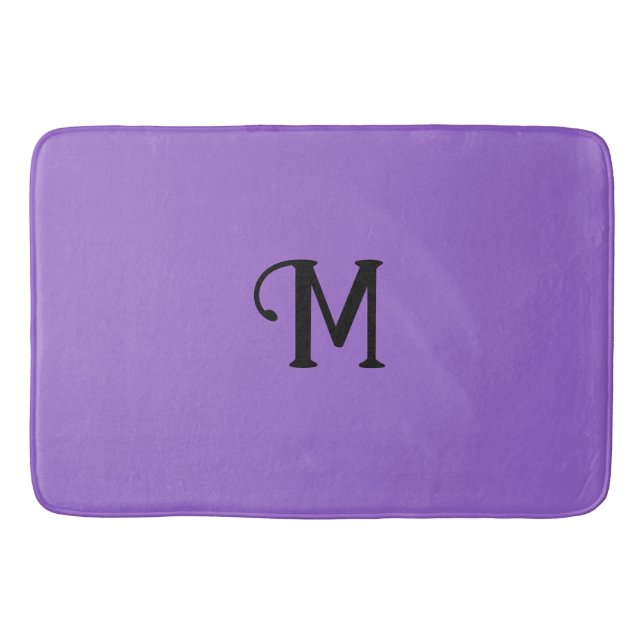 Initial Monogram Amethyst Jewel Tone Solid Color Badematte (Vorderseite)