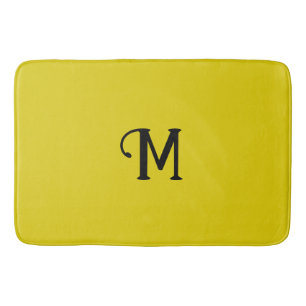 Initial Monogram Citrine Jewel Tone Solid Color Badematte