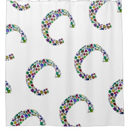 Initial Monogram Letter C Trendy Duschvorhang