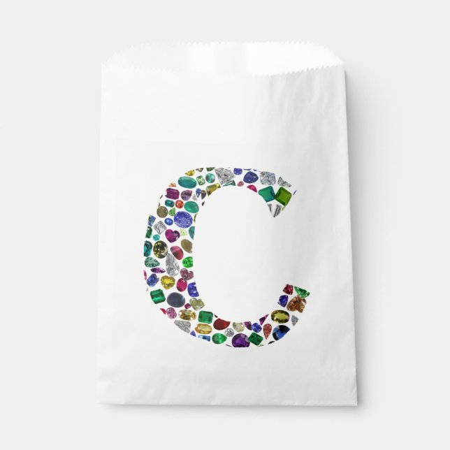 Initial Monogram Letter C Trendy Geschenktütchen (Vorderseite)