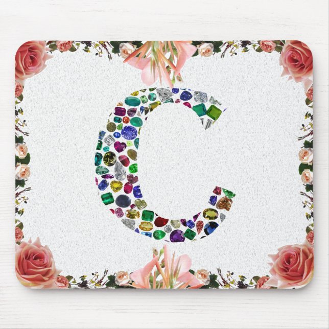 Initial Monogram Letter C Trendy Mousepad (Vorne)