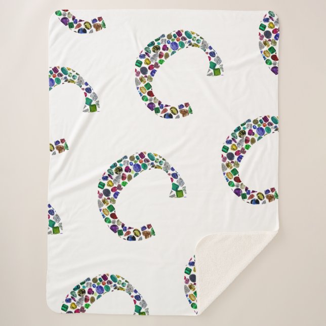 Initial Monogram Letter C Trendy Sherpadecke (Vorderseite)