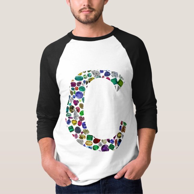Initial Monogram Letter C Trendy T-Shirt (Vorderseite)