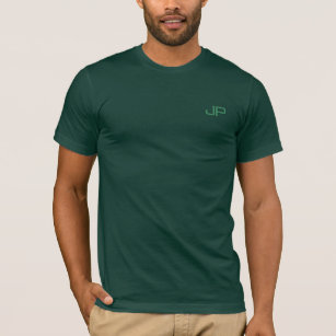 Initial Monogram Men Forest Green Bella Leinwand T-Shirt