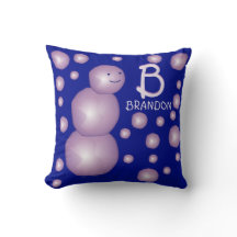 Initial Monogram Name Lila Snowman 3D Balls Dots