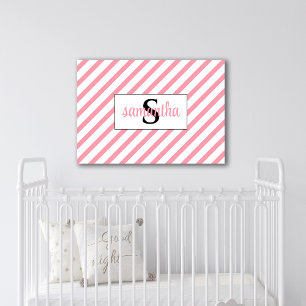 Initial Monogram Name Stretched Canvas Print Leinwanddruck