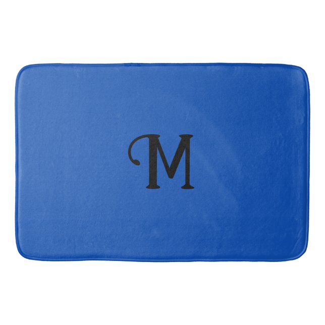 Initial Monogram Sapphire Jewel Tone Solid Color Badematte (Vorderseite)