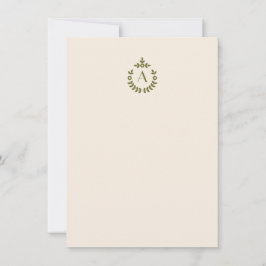 Initial Monogramm des eleganten botanischen Pendan Mitteilungskarte