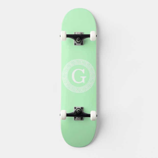 Initial-Monogramm für den kleinen weißen griechisc Skateboard (Vorderseite)
