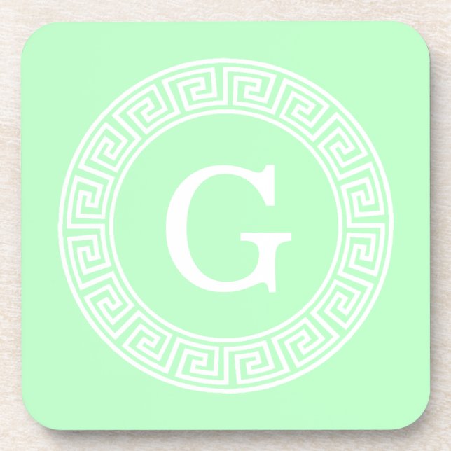 Initial-Monogramm für den kleinen weißen griechisc Untersetzer (Vorderseite)