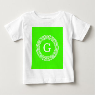 Initial-Monogramm für den Lime Green Wt griechisch Baby T-shirt