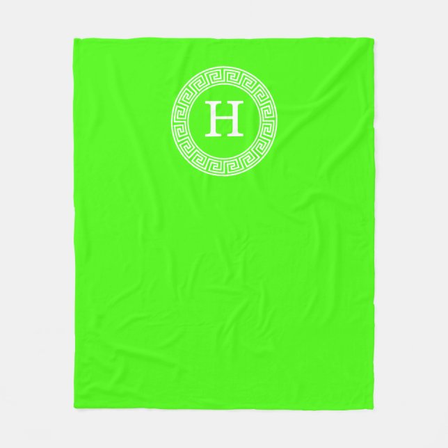 Initial-Monogramm für den Lime Green Wt griechisch Fleecedecke (Vorderseite)