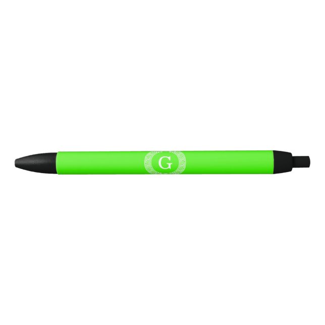 Initial-Monogramm für den Lime Green Wt griechisch Kugelschreiber (Vorderseite)