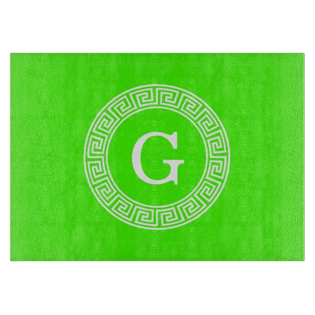 Initial-Monogramm für den Lime Green Wt griechisch Schneidebrett (Vorderseite)