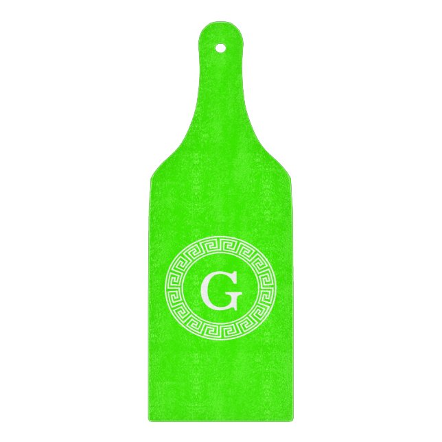 Initial-Monogramm für den Lime Green Wt griechisch Schneidebrett (Vorderseite)