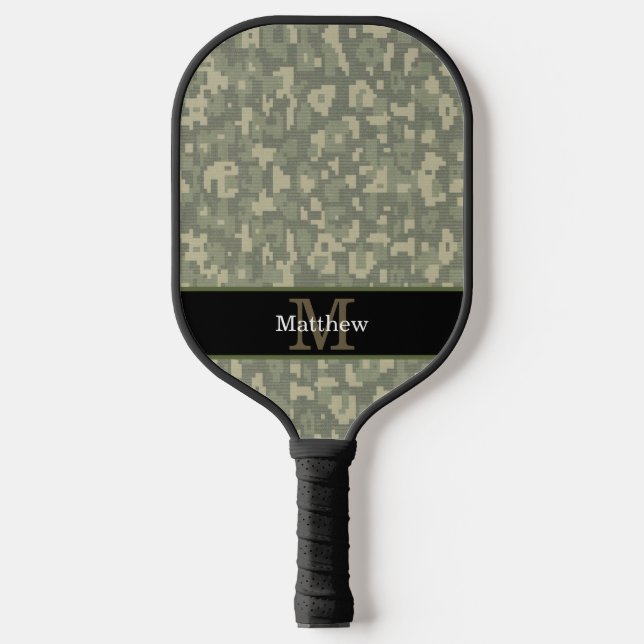 Initial Monogramm für die digitale Camouflage des  Pickleball Schläger (Vorderseite)