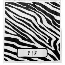 Initial-Monogramm für Zebra Stripe-Skin | Duschvorhang