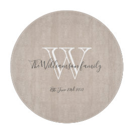 Initial-Monogramm und Name Cool Chic Schneidebrett