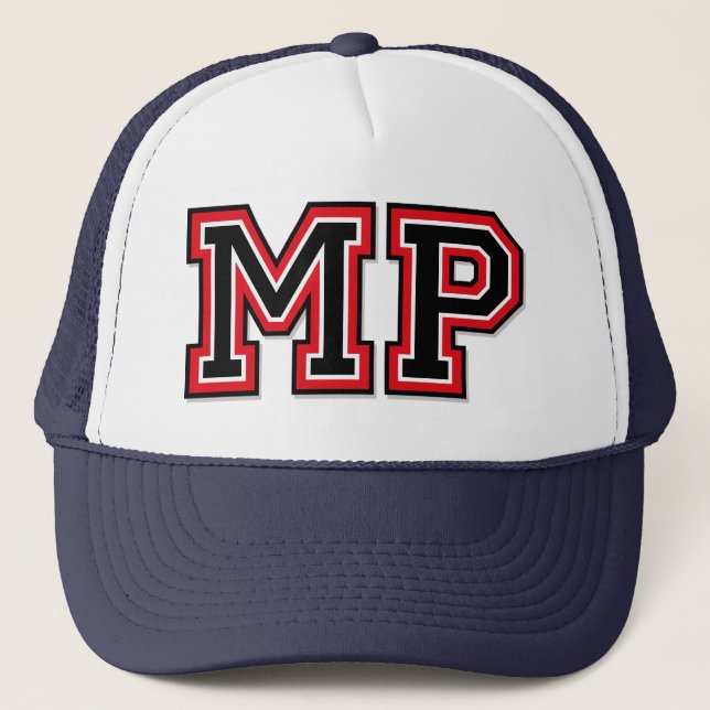 Initial "MP" Monogramm Truckerkappe (Vorderseite)
