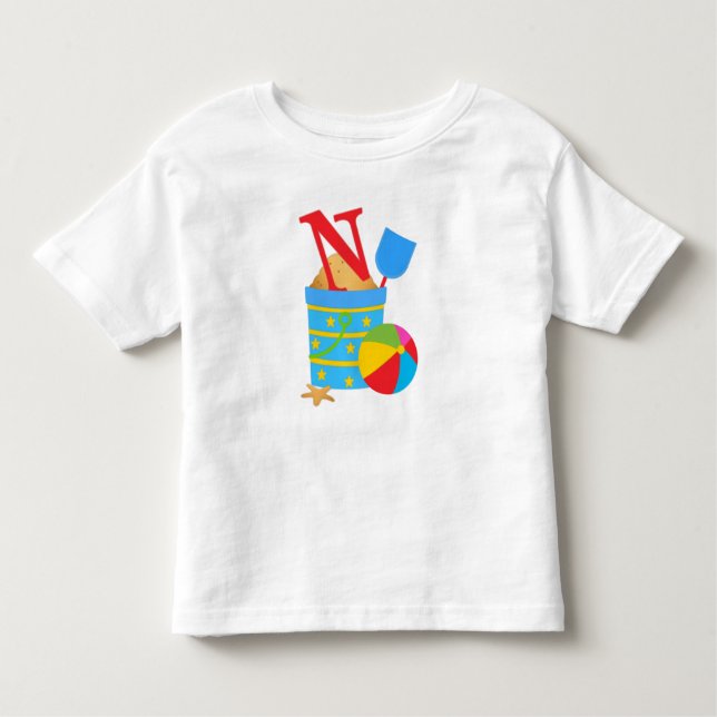 Initial N - Kleinkind Fine Jersey T - Shirt (Vorderseite)