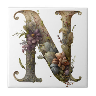 Initial N Letter Keramik Tile Fliese