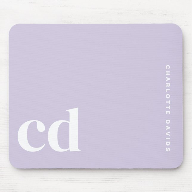 Initial niedlich Light Lila Monogram Mousepad (Vorne)