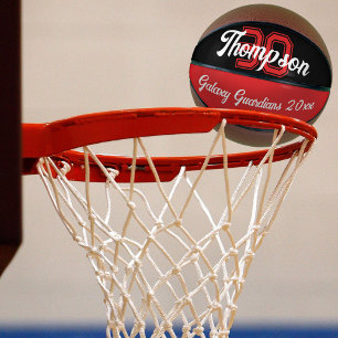 Initial- oder Zahlenteam für Monogramm schwarz rot Basketball