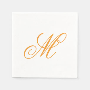 Initial Orange Green Monogram Serviette