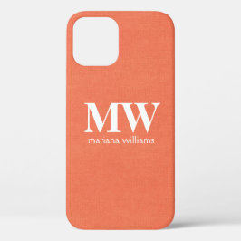 Initial Peach Minimalistisch Monogram Case-Mate iPhone Hülle
