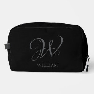 Initial Personalisiert Elegant Black Gray Monogram Waschbeutel