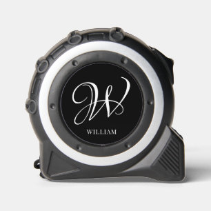 Initial Personalisiert Elegant Black Monogram Maßband