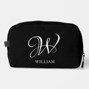 Initial Personalisiert Elegant Black Monogram Waschbeutel