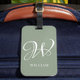 Initial Personalisiert Elegant Emerald Monogram Gepäckanhänger