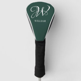 Initial Personalisiert Elegant Emerald Monogram Golf Headcover