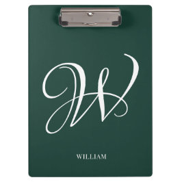Initial Personalisiert Elegant Emerald Monogram Klemmbrett