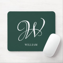 Initial Personalisiert Elegant Emerald Monogram Mousepad