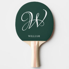 Initial Personalisiert Elegant Emerald Monogram Tischtennis Schläger