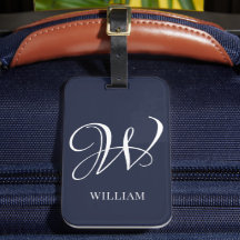 Initial Personalisiert Elegant Navy Blue Monogram