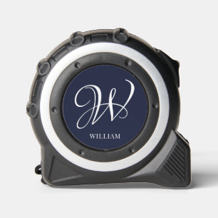 Initial Personalisiert Elegant Navy Blue Monogram Maßband