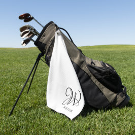 Initial Personalisiert elegant Weißes Monogramm Golfhandtuch