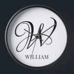Initial Personalisiert elegant Weißes Monogramm Uhr<br><div class="desc">Einfache, individuelle Erstmonogramm in moderner Typografie. Perfektes Geschenk mit persönlicher Touch</div>